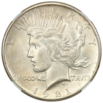 1921 $1 High Relief NGC MS64 - Peace Dollar - Scarce First Year Issue