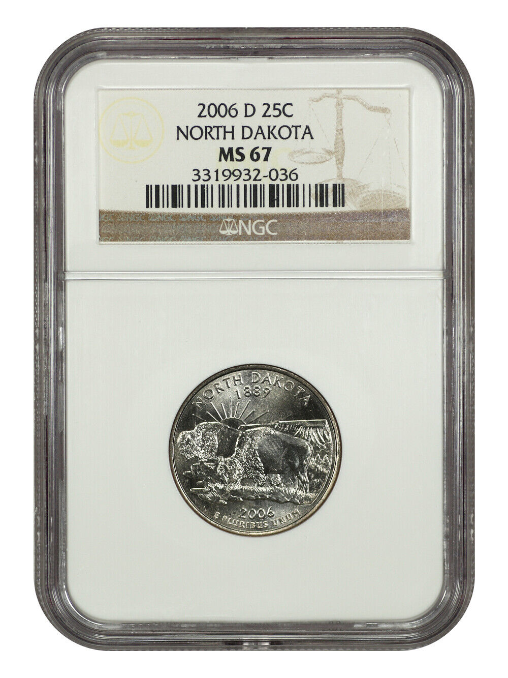 2006-D 25C North Dakota NGC MS67 - Washington 50 States Quarters