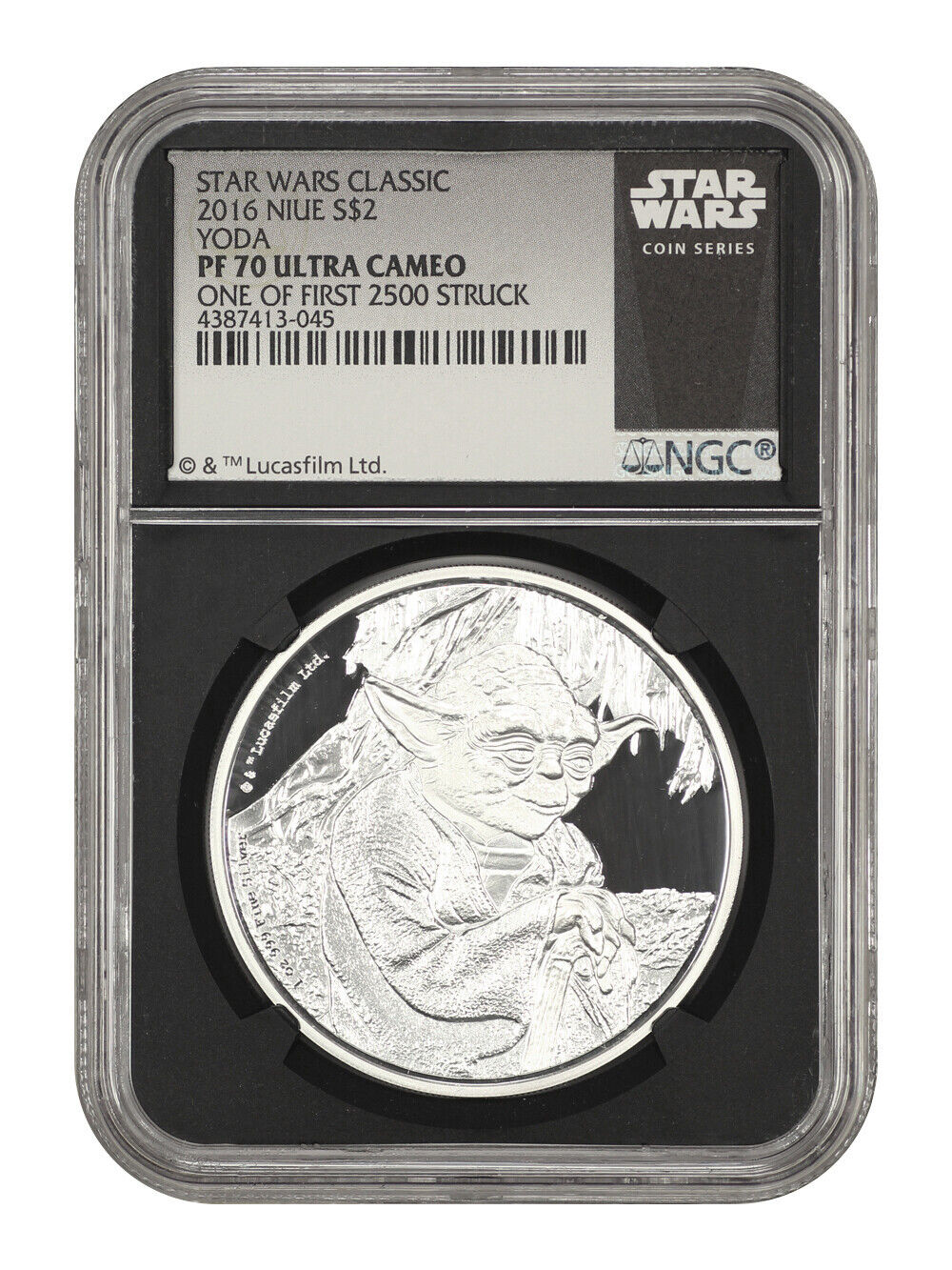 Niue: 2016 $2 Star Wars Yoda NGC PR70DCAM (One of First 2500 Struck, w/Box)