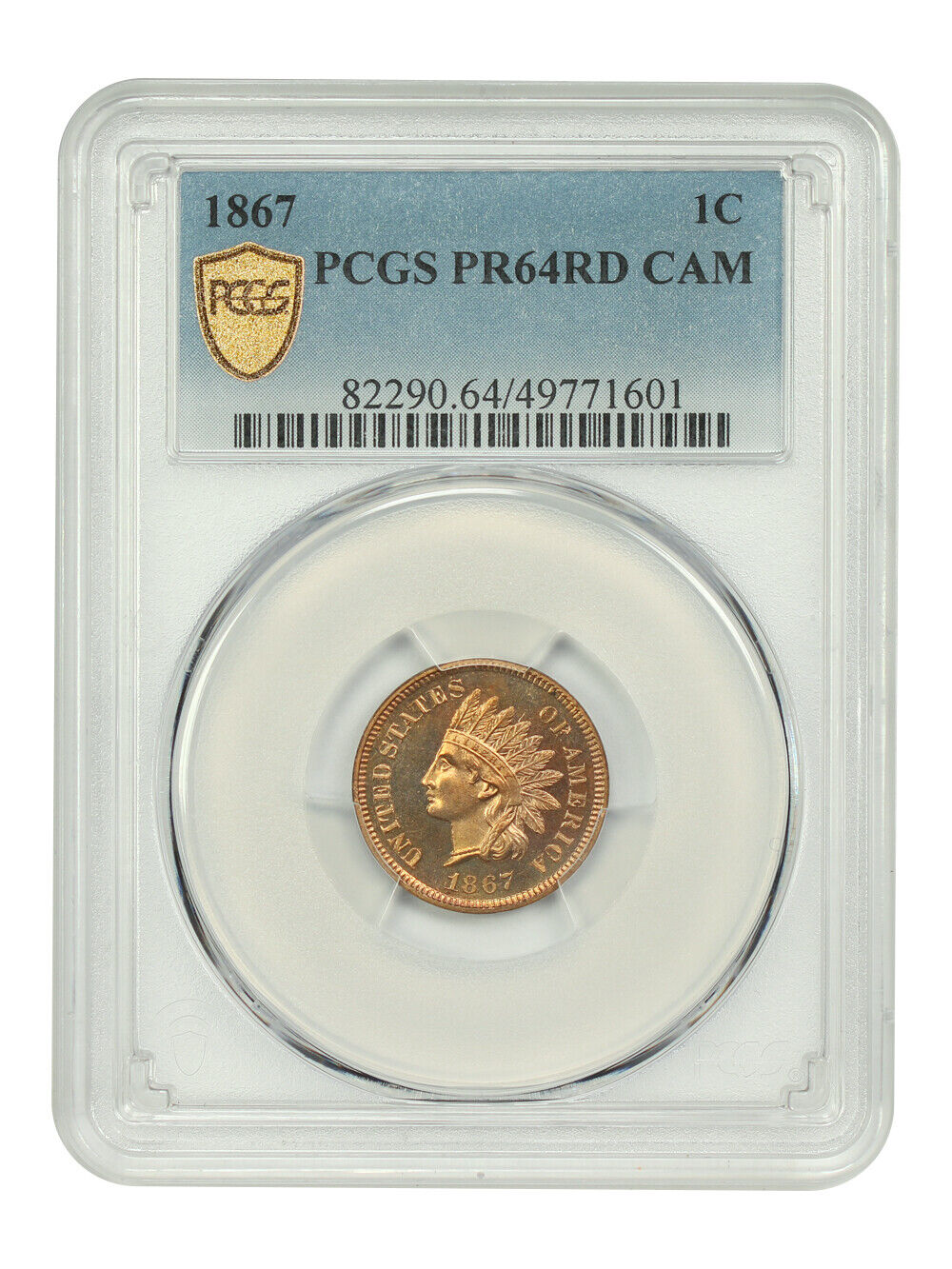 1867 1C PCGS PR64RD CAM - Indian Cent - Tough Date in Cameo