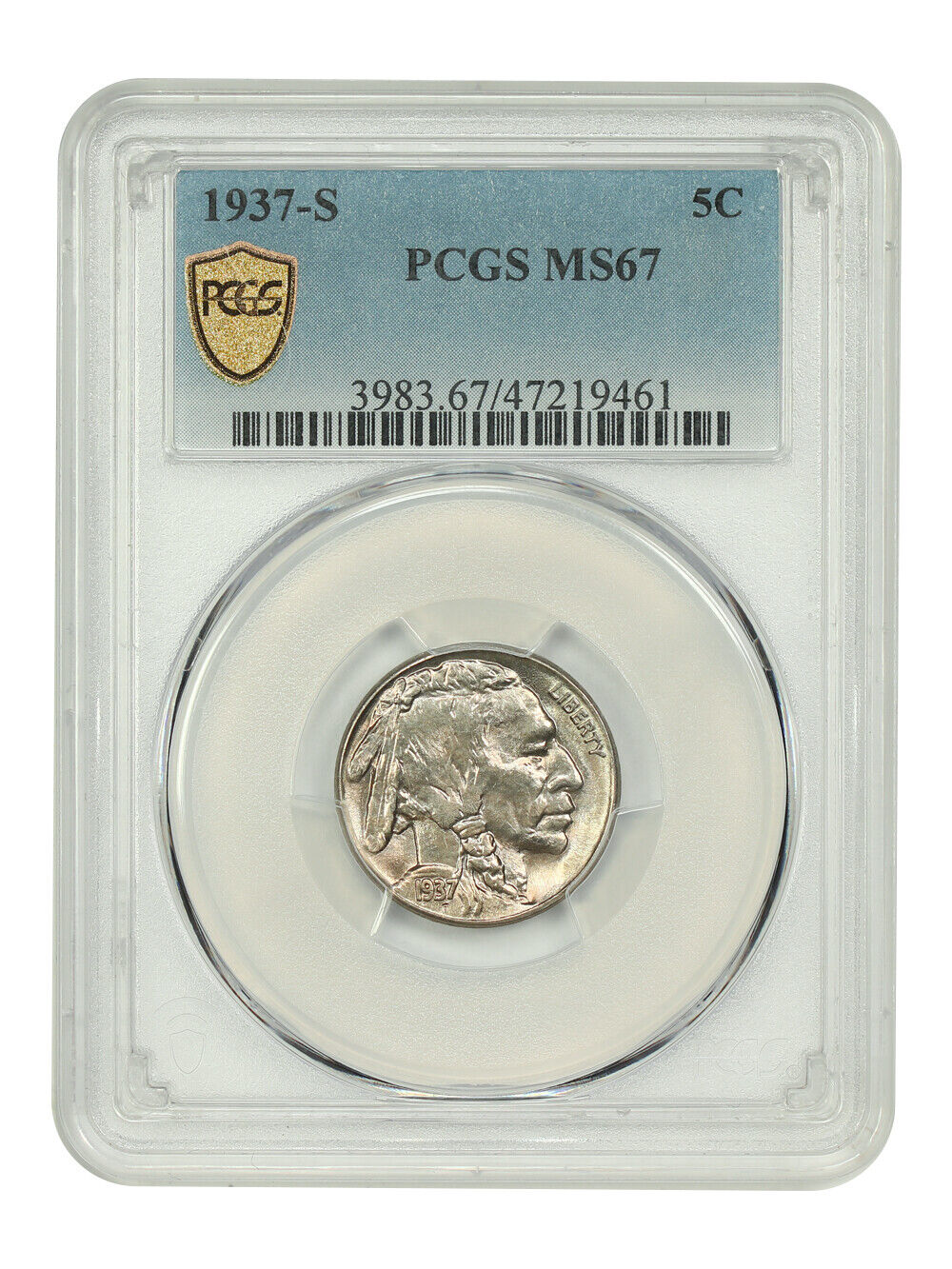 1937-S 5C PCGS MS67 - Buffalo Nickel