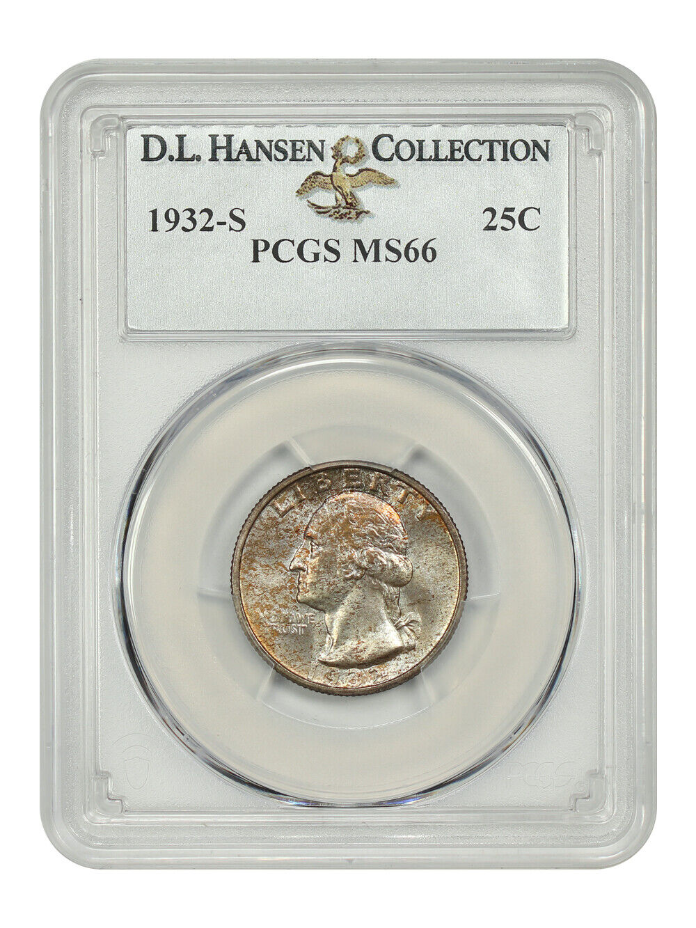 1932-S 25C PCGS MS66 ex: D.L. Hansen - Washington Quarter