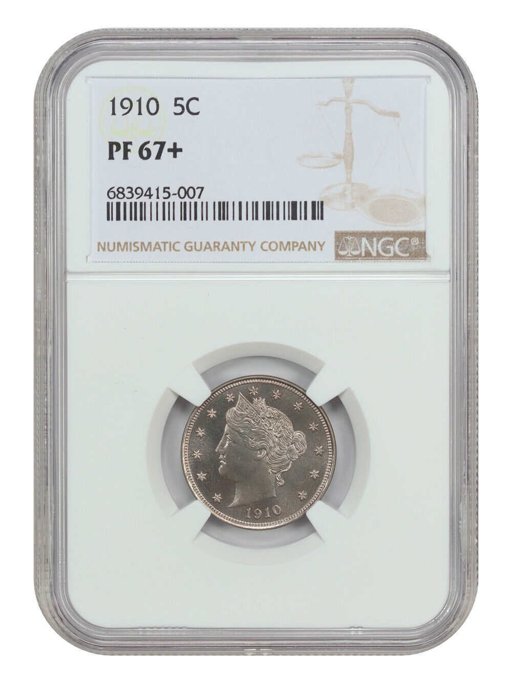 1910 5C NGC PR67+ - Liberty Nickel