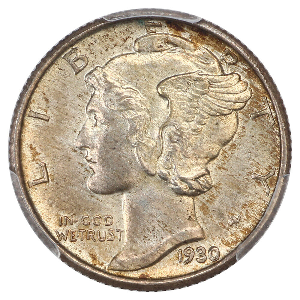 1930 10C PCGS/CAC MS65FB - Mercury Dime