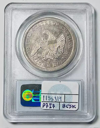 1846 P Liberty Seated Silver Dollar PCGS AU-53