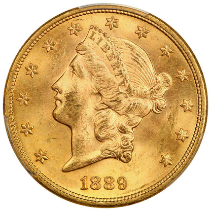 1889-S $20 PCGS MS64 ex: D.L. Hansen