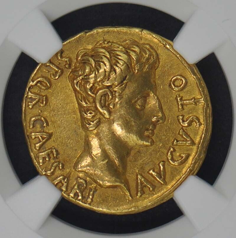 Augustus, 27 BC-AD 14 ROMAN EMPIRE AV Aureus NGC XF45