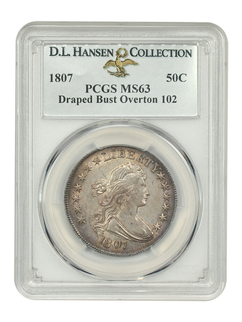 1807 50C PCGS MS63 (Draped, Overton-102) ex: D.L. Hansen