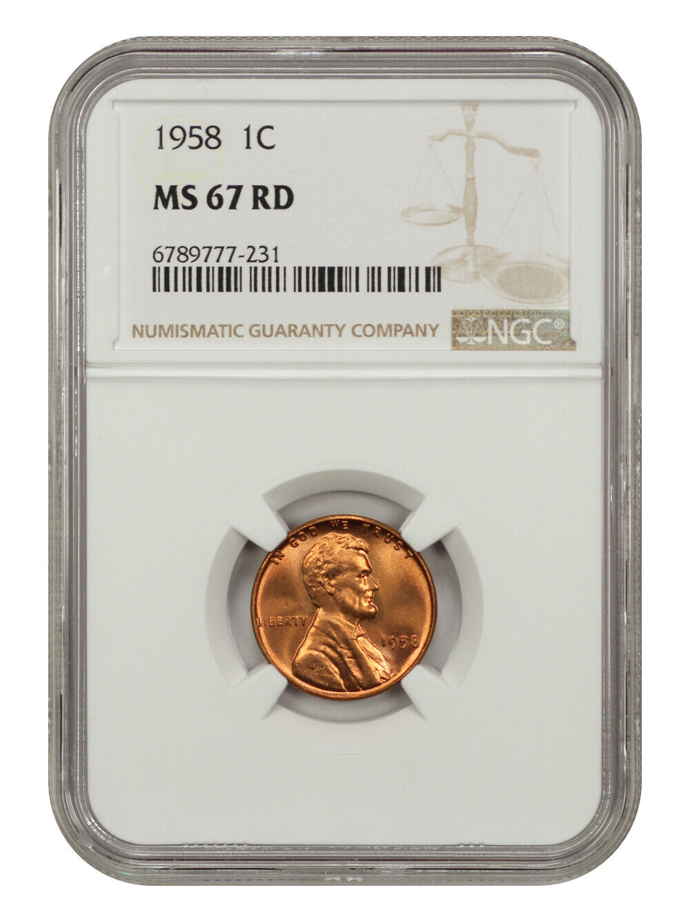 1958 1C NGC MS67RD