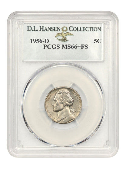 1956-D 5c PCGS MS66+ FS ex: D.L. Hansen