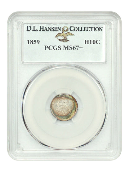 1859 H10C PCGS MS67+ ex: D.L. Hansen