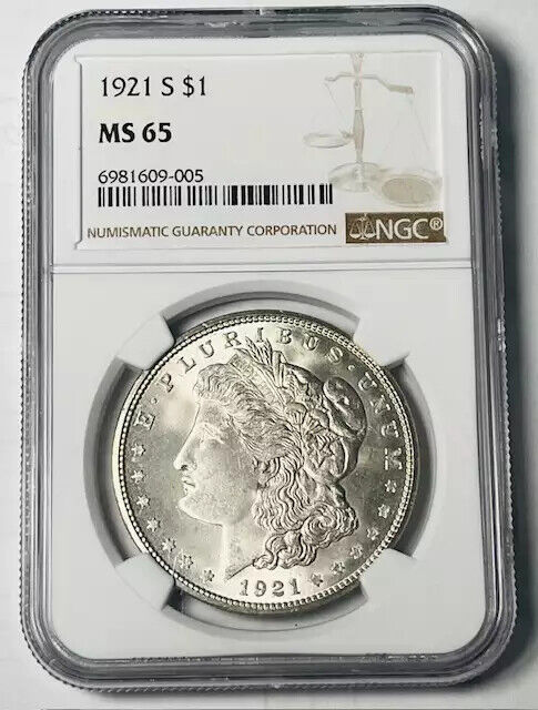 1921 S Morgan Silver Dollar NGC MS-65 Premium Quality!