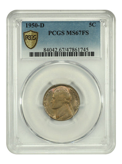 1950-D 5C PCGS MS67FS - Jefferson Nickel