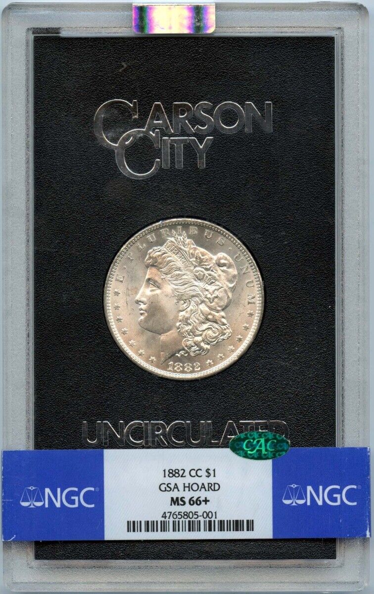 1882-CC Morgan Dollar GSA HOARD S$1 NGC MS66+ (CAC)