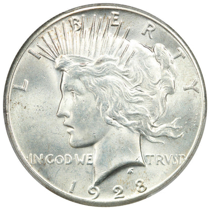 1928 $1 PCGS MS63 - Peace Dollar - Lowest Mintage Date in the Series