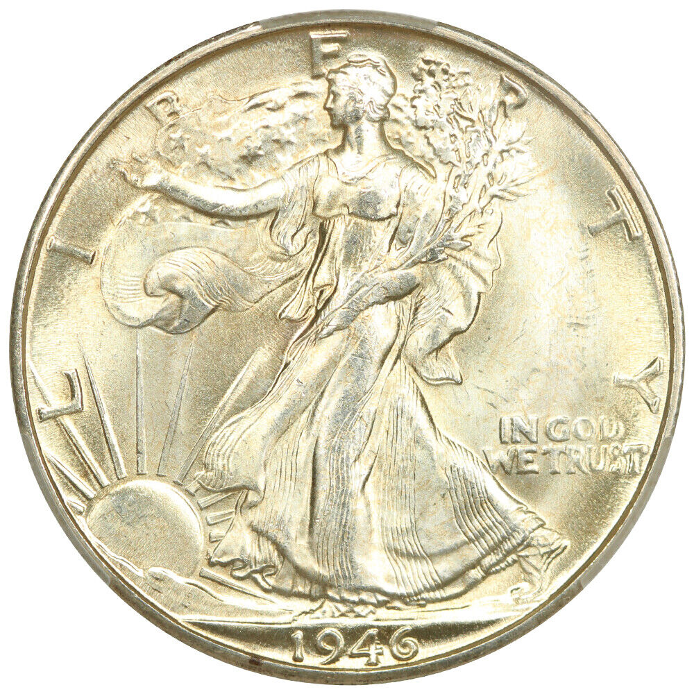 1946-D 50C CACG MS65 - Walking Liberty Half Dollar