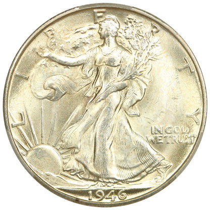 1946-D 50C CACG MS65 - Walking Liberty Half Dollar