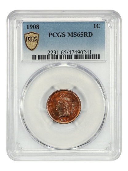 1908 1C PCGS MS65RD - Indian Cent