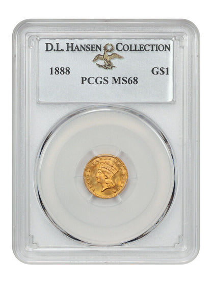 1888 G$1 PCGS MS68 ex: D.L. Hansen