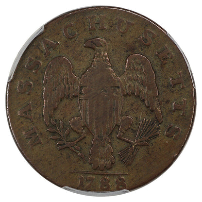 1788 Massachusetts Cent PCGS VF35 (No Period) - Colonials