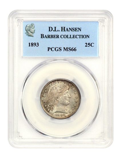 1893 25c PCGS MS66 ex: D.L. Hansen