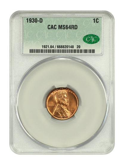 1930-D 1C CACG MS64RD - Lincoln Cent (Wheat Reverse)