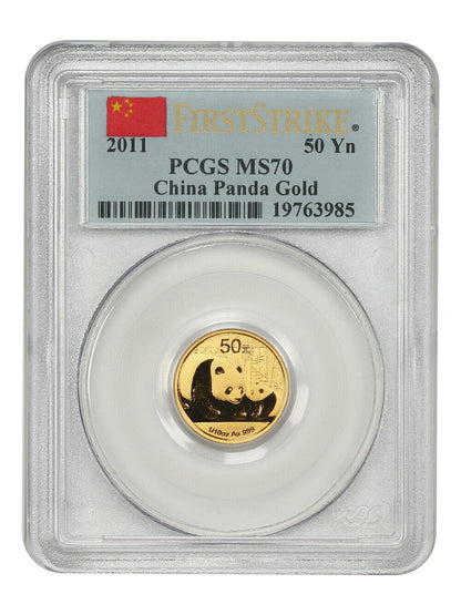 China: 2011 50Yn Gold Panda PCGS MS70 (First Strike) - Other