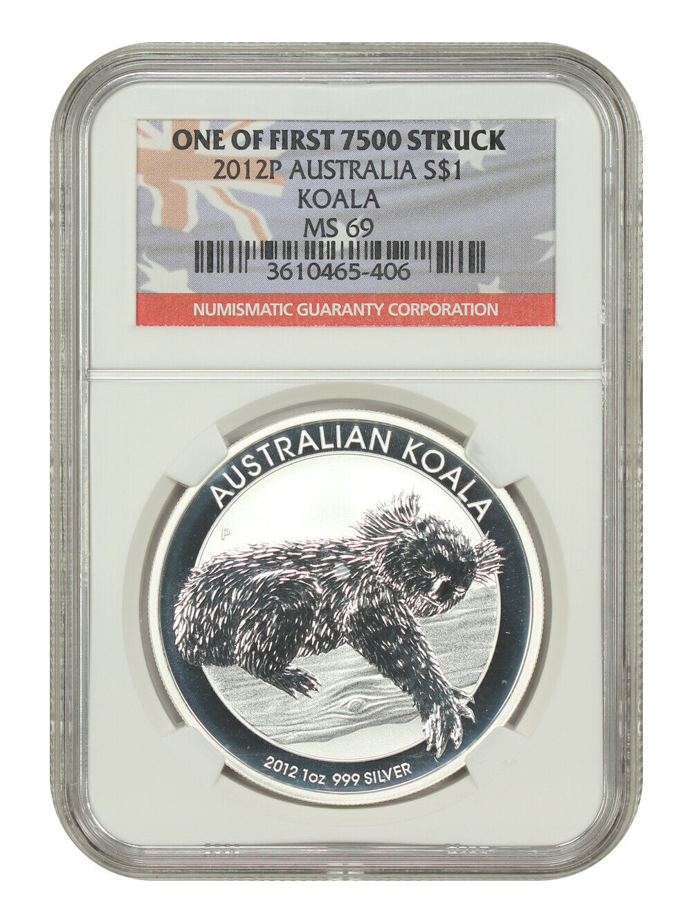 Australia: 2012P $1 Silver Koala NGC MS69 (1 of First 7500 Struck) - Other