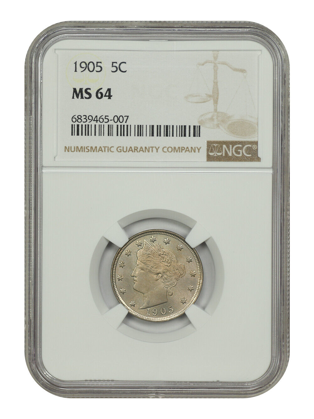 1905 5C NGC MS64 - Liberty Nickel