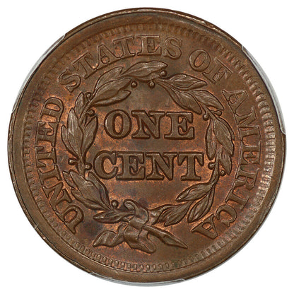 1852 1C CACG MS62BN (N-6) ex: D.L. Hansen - Braided Hair Cent