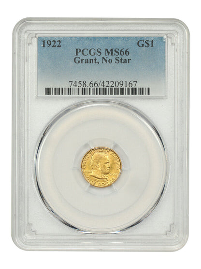 1922 G$1 Grant PCGS MS66 (No Star) - Classic Gold Commemorative