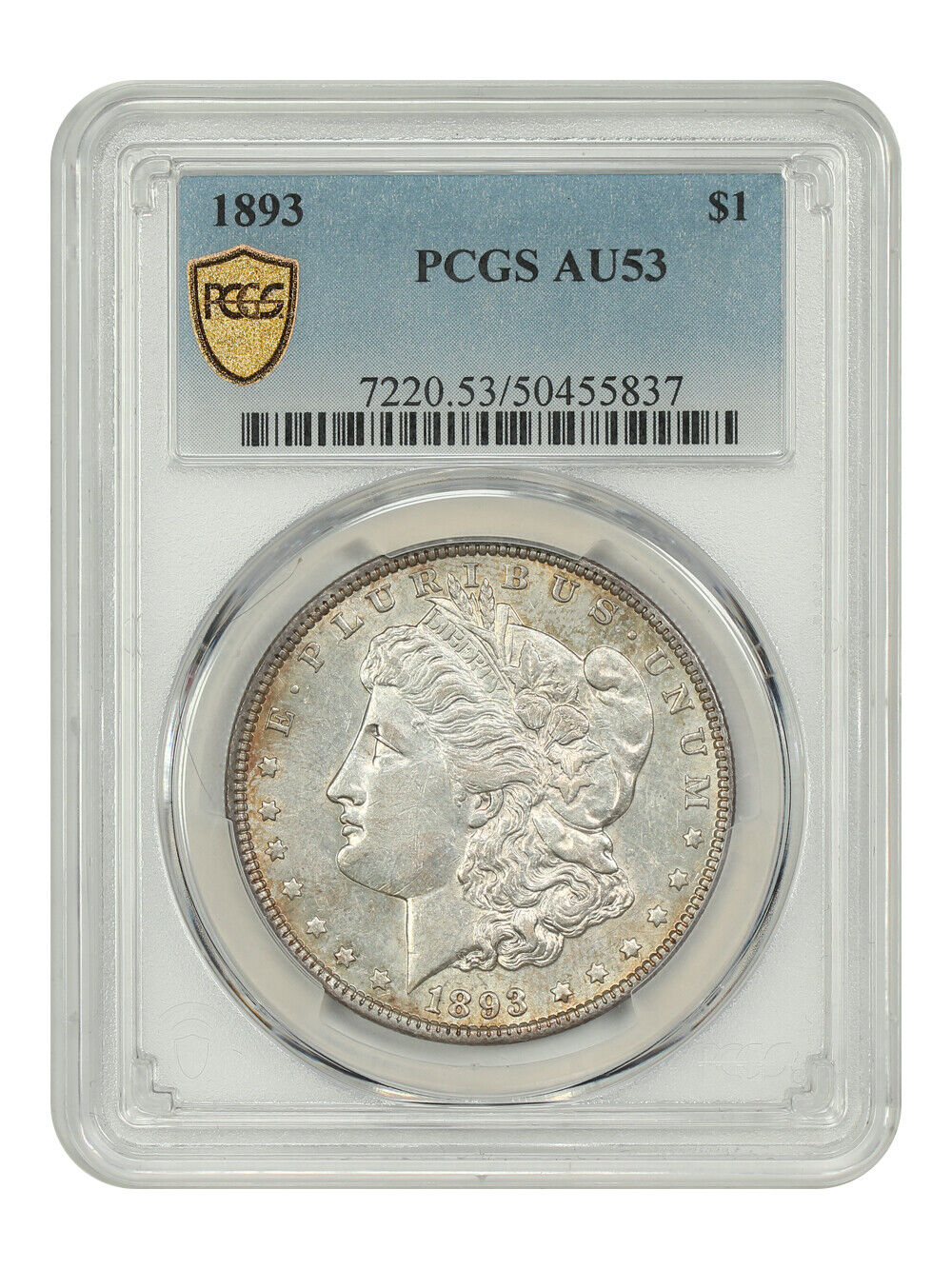 1893 $1 PCGS AU53 - Morgan Dollar - Better Date P-Mint