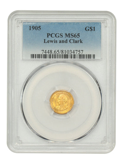 1905 G$1 Lewis and Clark PCGS MS65 - Classic Gold Commemorative