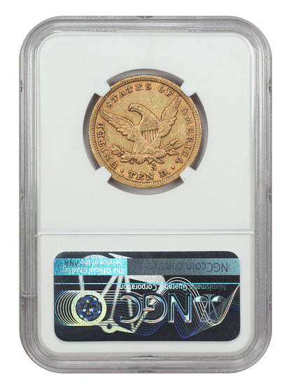 1865-S $10 NGC AU55 (865/Inverted 186) ex: D.L. Hansen