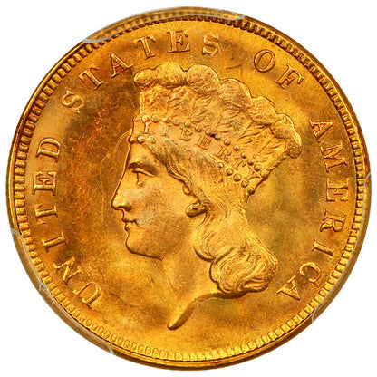 1859 $3 PCGS MS65 ex: D.L. Hansen/Simpson