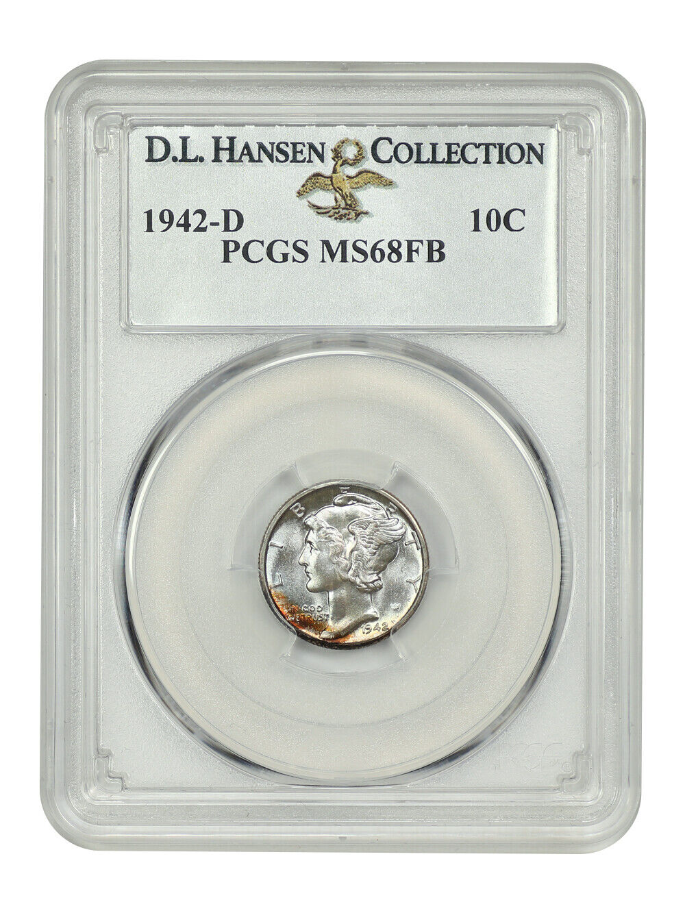 1942-D 10C PCGS MS68FB ex: D.L. Hansen