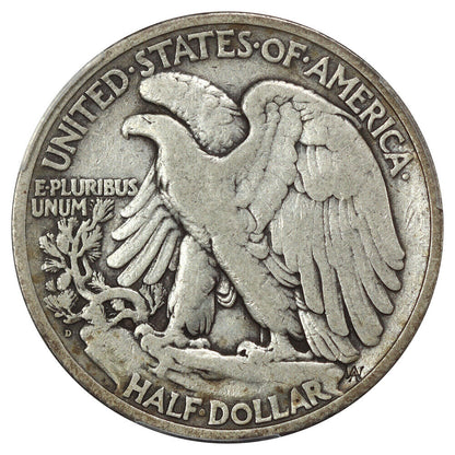 1919-D 50C CACG Fine 12 - Walking Liberty Half Dollar - Semi-Key Date