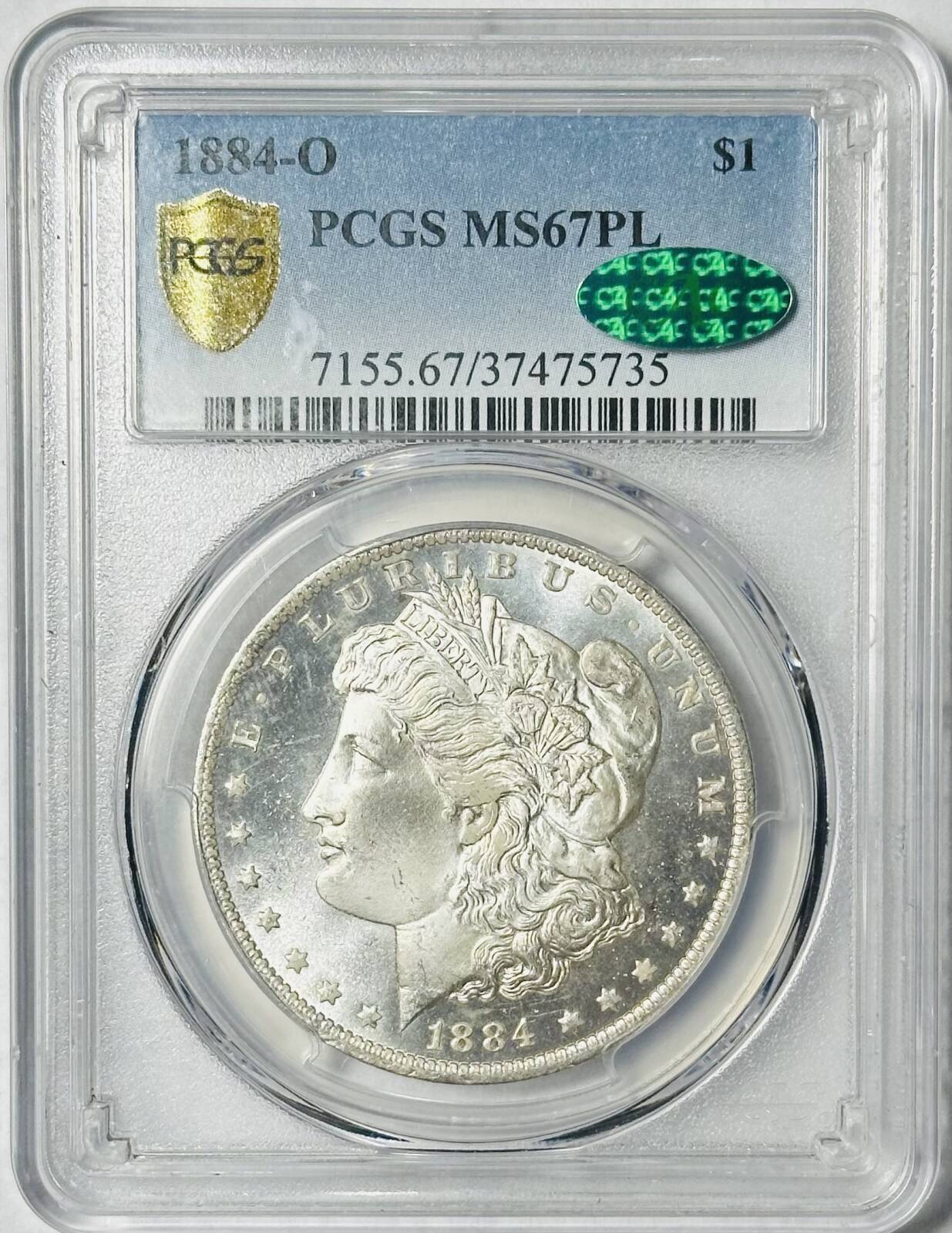 1884 O Morgan Silver Dollar PCGS MS-67 PL CAC PROOF LIKE