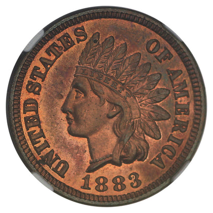 1883 1C NGC PR65RB - Indian Cent