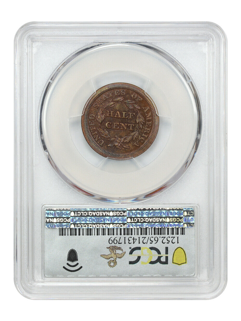 1840 1/2C PCGS PR65RB (Restrike) ex: D.L. Hansen