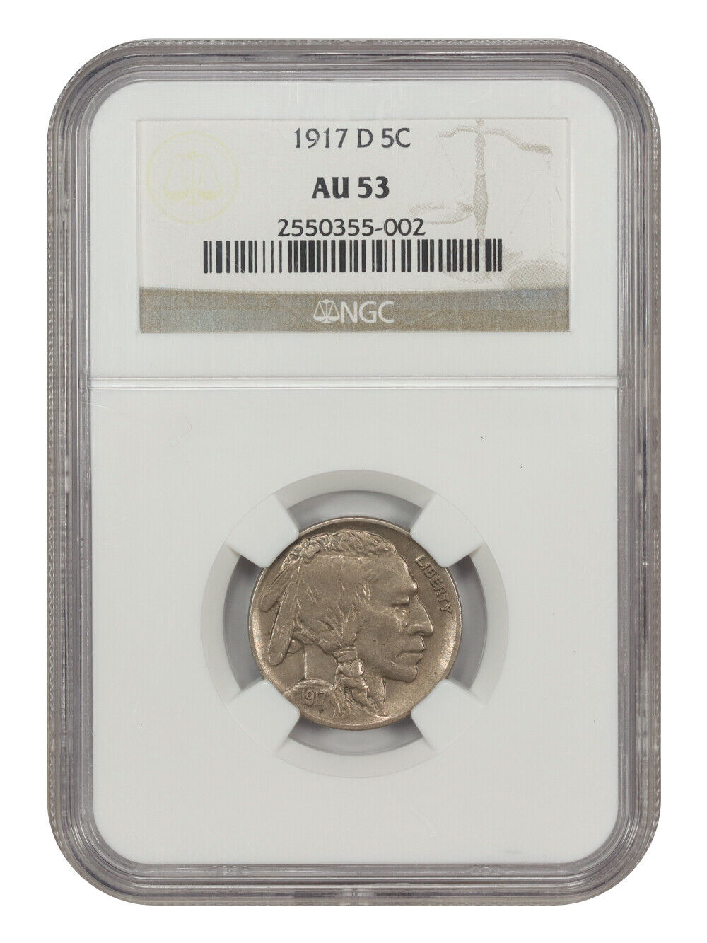 1917-D 5C NGC AU53 - Buffalo Nickel