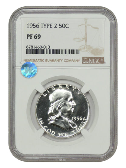 1956 50C NGC PR69 (Type 2) - Franklin Half Dollar