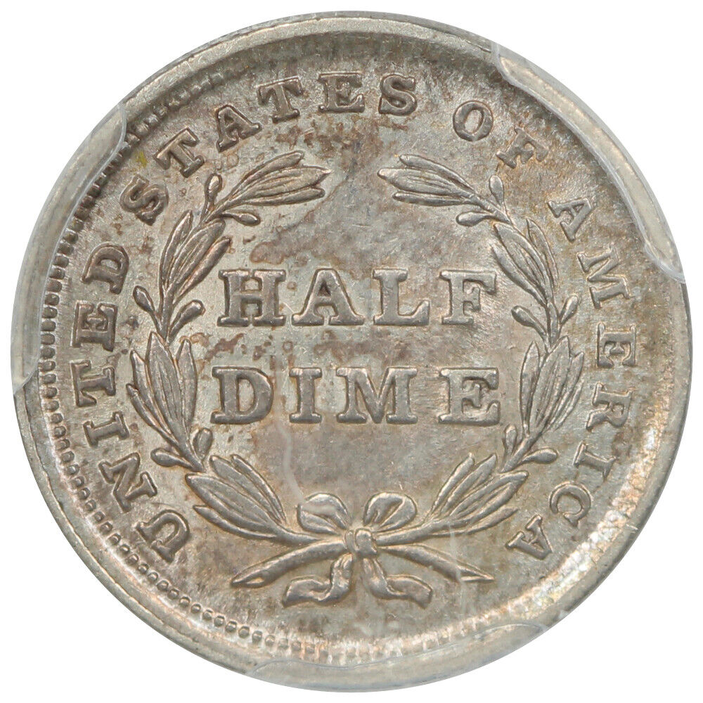 1838 H10C PCGS AU58 (Small Stars) - Liberty Seated Half Dime