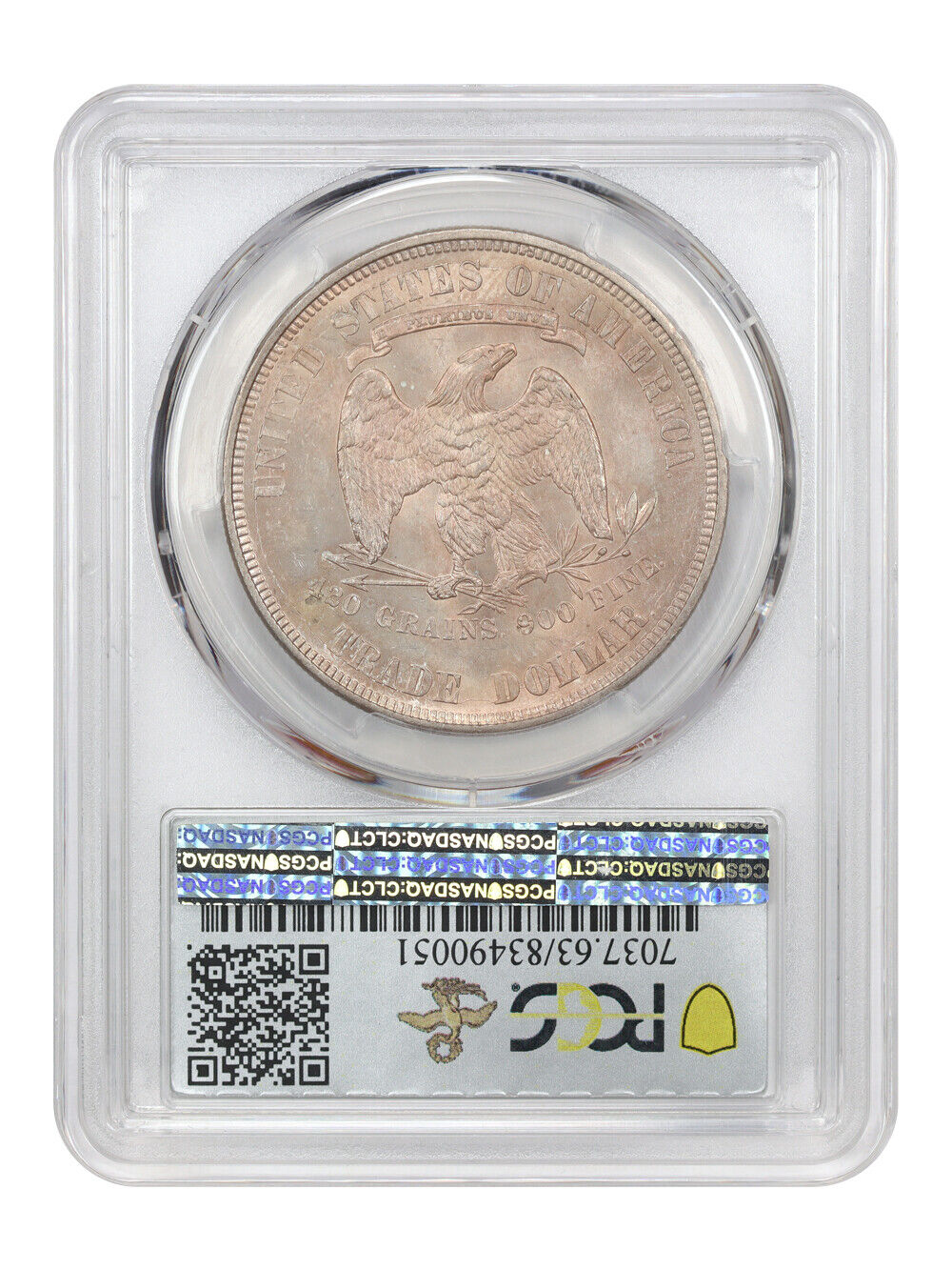 1875 Trade $1 PCGS MS63 ex: D.L. Hansen