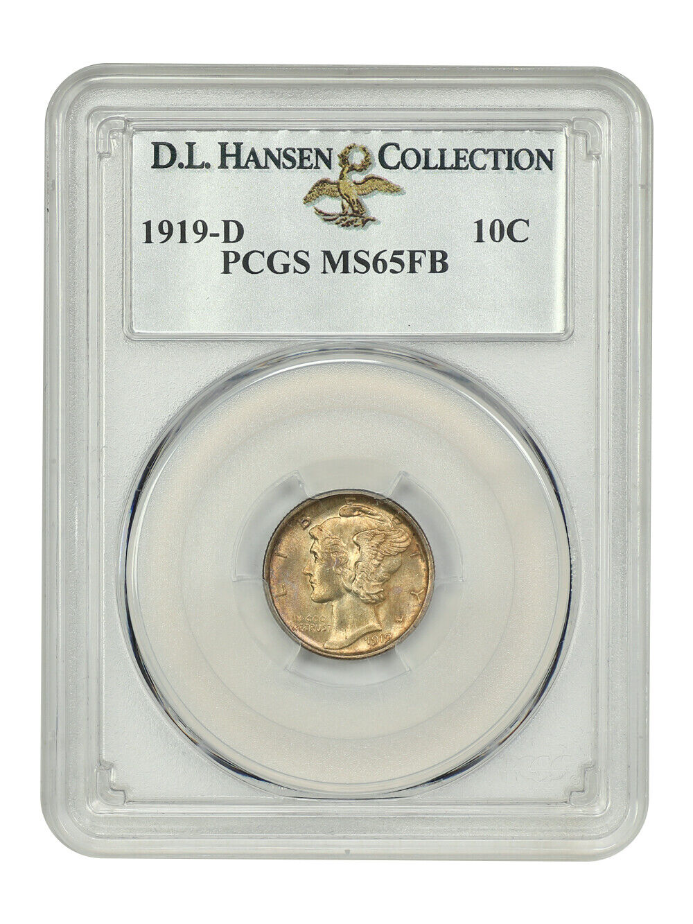 1919-D 10C PCGS MS65FB ex: D.L. Hansen