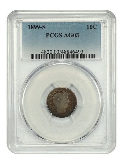 1899-S 10C PCGS AG3