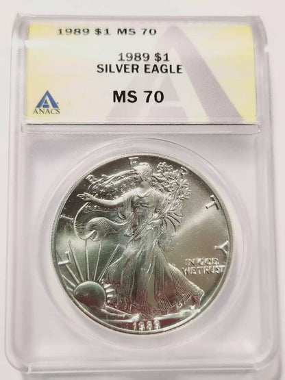 1989 P Silver Eagles ANACS MS-70 - SILVER EAGLE