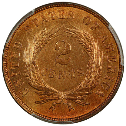 1867 2C PCGS MS66RD ex: D.L. Hansen