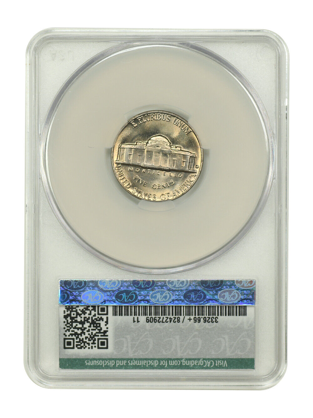 1964-D 5C CACG MS66+ ex: D.L. Hansen - Jefferson Nickel