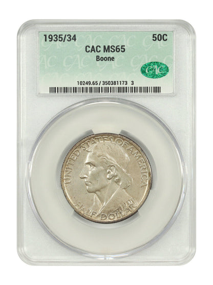 1935/34 50C Boone CACG MS65 - Classic Silver Commemorative